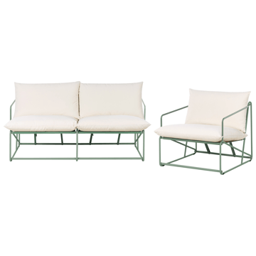 Sofagruppe utendørs 3-seter Ponte - Grønn/Beige - Hagemøbler & utemiljø - Hagegruppe - Sofagruppe utendørs