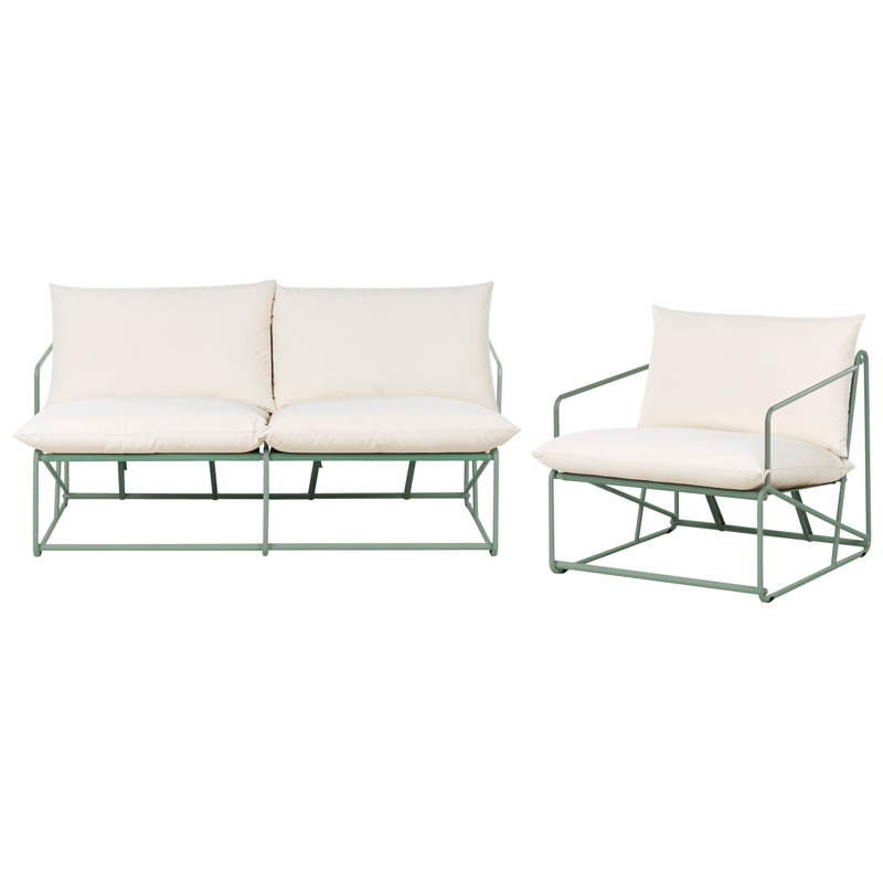 Sofagruppe utendørs 3-seter Ponte - Grønn/Beige - Hagemøbler & utemiljø - Hagegruppe - Sofagruppe utendørs