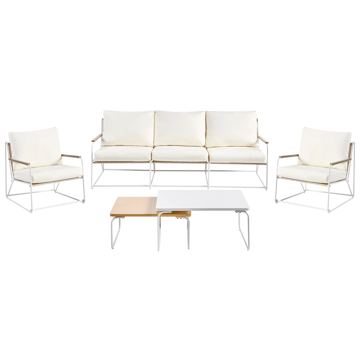 Sofagruppe utendørs 5-seter Venaria med bord - Hvit/Beige - Hagemøbler & utemiljø - Hagegruppe - Sofagruppe utendørs