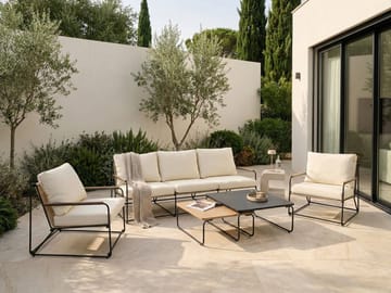 Sofagruppe utendørs 5-seter Venaria med bord - Svart/Beige - Hagemøbler & utemiljø - Hagegruppe - Sofagruppe utendørs