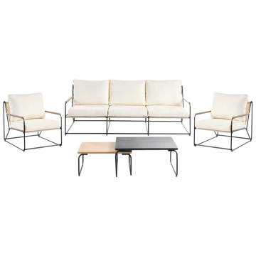 Sofagruppe utendørs 5-seter Venaria med bord - Svart/Beige - Hagemøbler & utemiljø - Hagegruppe - Sofagruppe utendørs