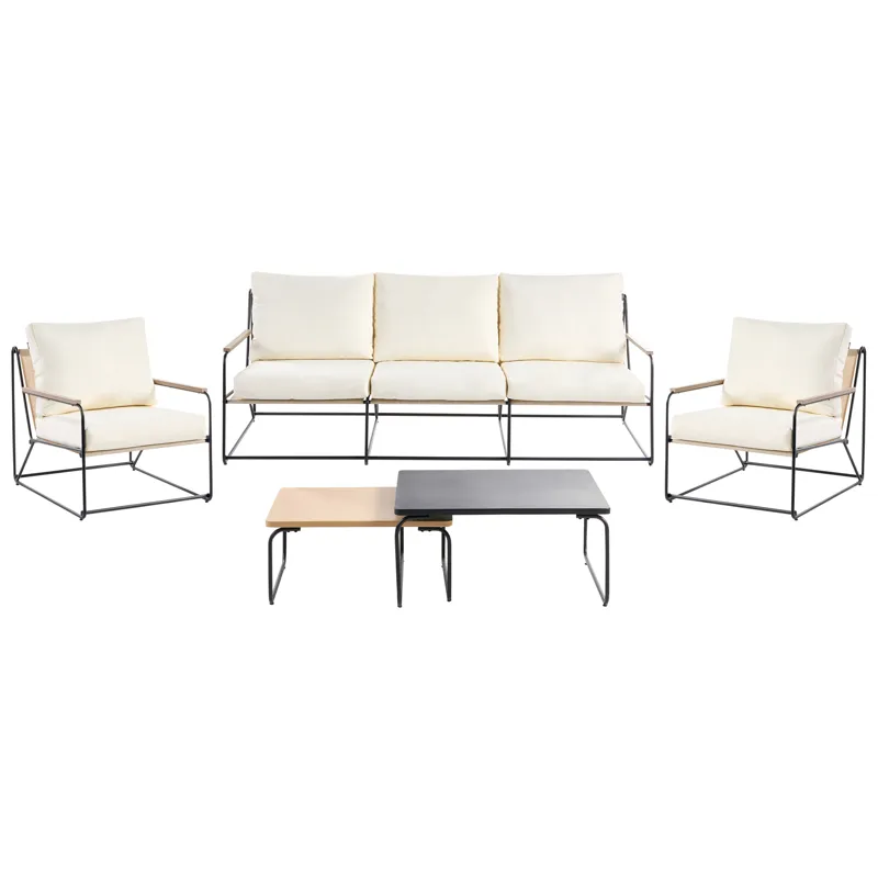 Sofagruppe utendørs 5-seter Venaria med bord, Svart/Beige