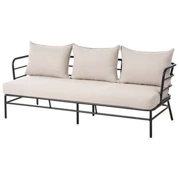 Sofagruppe utendørs 5-seter Ponzone - Beige/Svart - Hagemøbler & utemiljø - Hagegruppe - Sofagruppe utendørs