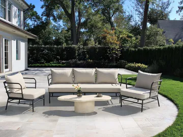 Sofagruppe utendørs 5-seter Ponzone - Beige/Svart - Hagemøbler & utemiljø - Hagegruppe - Sofagruppe utendørs