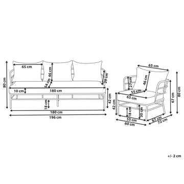 Sofagruppe utendørs 5-seter Ponzone - Beige/Svart - Hagemøbler & utemiljø - Hagegruppe - Sofagruppe utendørs