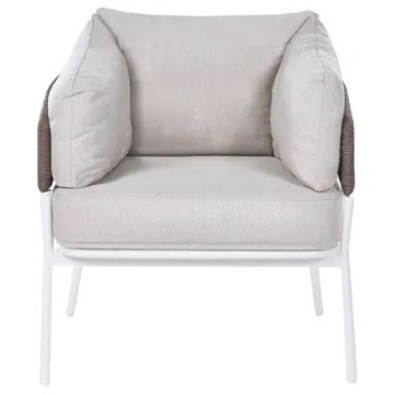 Sofagruppe utendørs 7-seter Robella med bord - Beige/Hvit/Brun - Hagemøbler & utemiljø - Hagegruppe - Sofagruppe utendørs