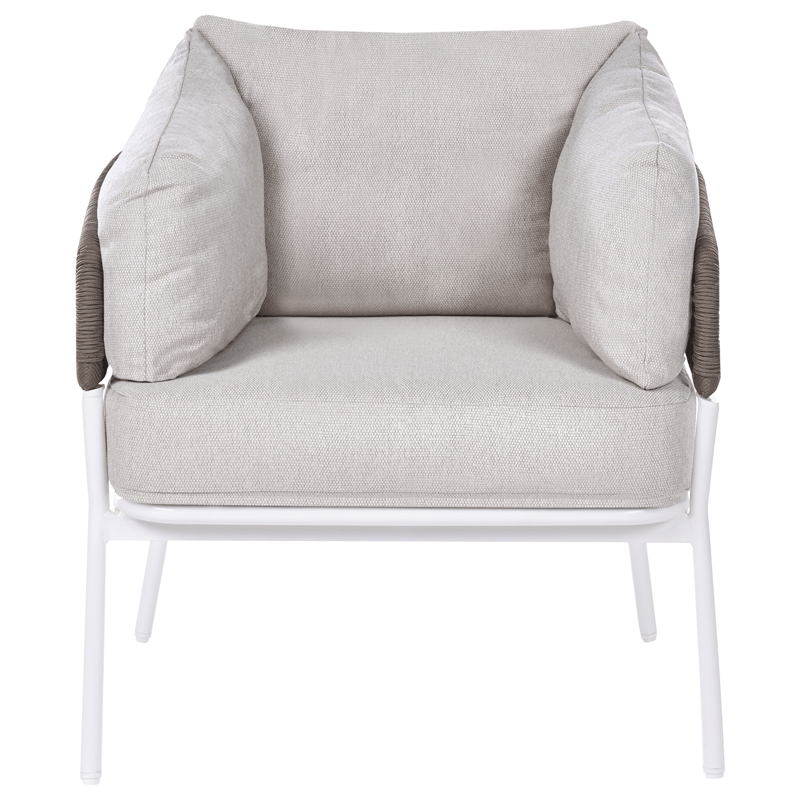 Sofagruppe utendørs 7-seter Robella med bord - Beige/Hvit/Brun - Hagemøbler & utemiljø - Hagegruppe - Sofagruppe utendørs