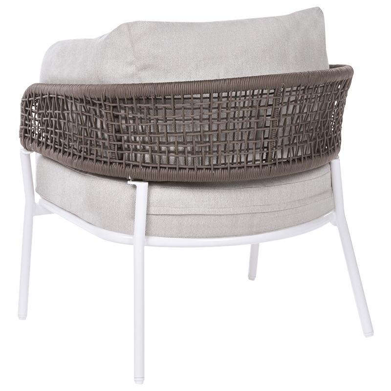 Sofagruppe utendørs 7-seter Robella med bord - Beige/Hvit/Brun - Hagemøbler & utemiljø - Hagegruppe - Sofagruppe utendørs