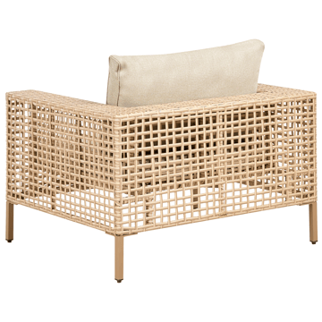 Sofagruppe utendørs med bord 4-seter Calasetta venstrevendt kunstrotting - Beige - Hagemøbler & utemiljø - Hagegruppe - Sofagruppe utendørs