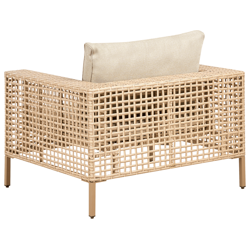 Sofagruppe utendørs med bord 4-seter Calasetta venstrevendt kunstrotting - Beige - Hagemøbler & utemiljø - Hagegruppe - Sofagruppe utendørs