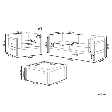 Sofagruppe utendørs med bord 4-seter Ferretti - Grå/Beige - Hagemøbler & utemiljø - Hagegruppe - Sofagruppe utendørs