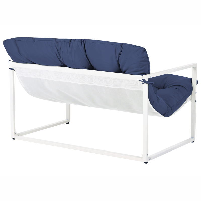 Sofagruppe utendørs med bord 4-seter Garda - Blå/Hvit - Hagemøbler & utemiljø - Hagegruppe - Sofagruppe utendørs