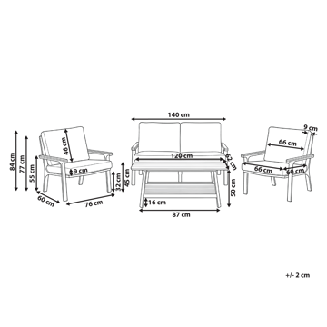 Sofagruppe utendørs med bord 4-seter Orero - Beige/Hvit/Brun - Hagemøbler & utemiljø - Hagegruppe - Sofagruppe utendørs