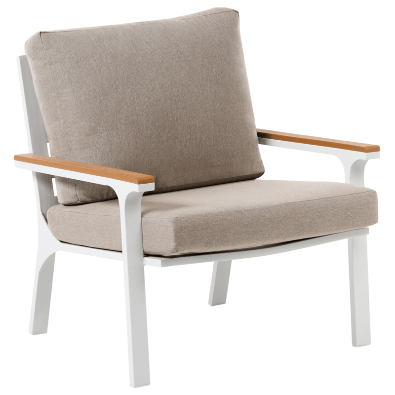 Sofagruppe utendørs med bord 4-seter Orero - Beige/Hvit/Brun - Hagemøbler & utemiljø - Hagegruppe - Sofagruppe utendørs