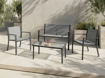 Sofagruppe utendørs med bord 4-seter Tavoleto - Grå - Hagemøbler & utemiljø - Hagegruppe - Sofagruppe utendørs