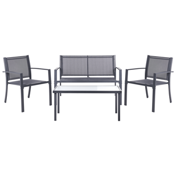 Sofagruppe utendørs med bord 4-seter Tavoleto - Mørkegrå - Hagemøbler & utemiljø - Hagegruppe - Sofagruppe utendørs