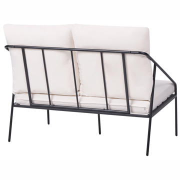 Sofagruppe utendørs med bord 4-seter Ustica - Svart/Hvit - Hagemøbler & utemiljø - Hagegruppe - Sofagruppe utendørs