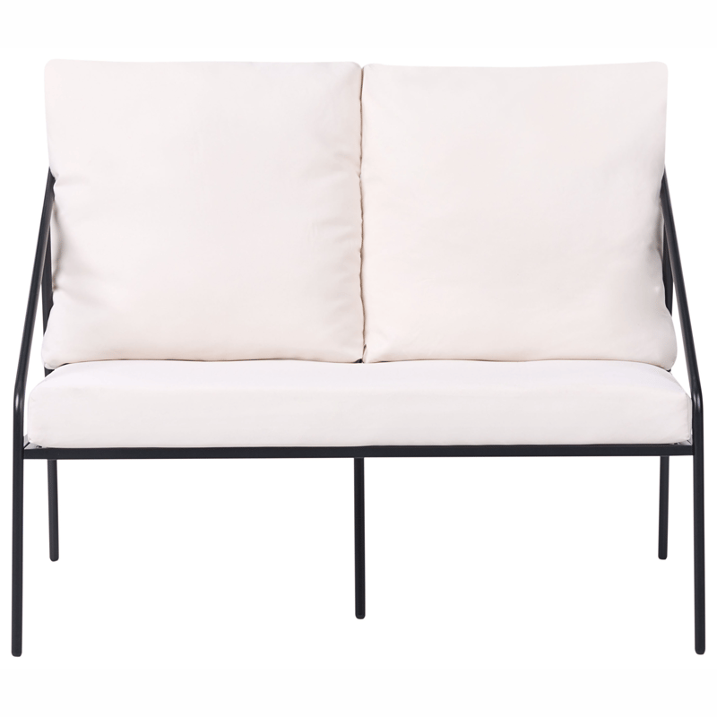 Sofagruppe utendørs med bord 4-seter Ustica - Svart/Hvit - Hagemøbler & utemiljø - Hagegruppe - Sofagruppe utendørs