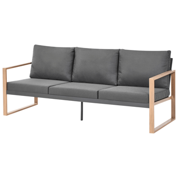 Sofagruppe utendørs med bord 5-seter Gelso - Grå/Brun - Hagemøbler & utemiljø - Hagegruppe - Sofagruppe utendørs