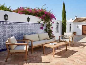 Sofagruppe utendørs med bord 5-seter Oneta - Brun/Beige - Hagemøbler & utemiljø - Hagegruppe - Sofagruppe utendørs