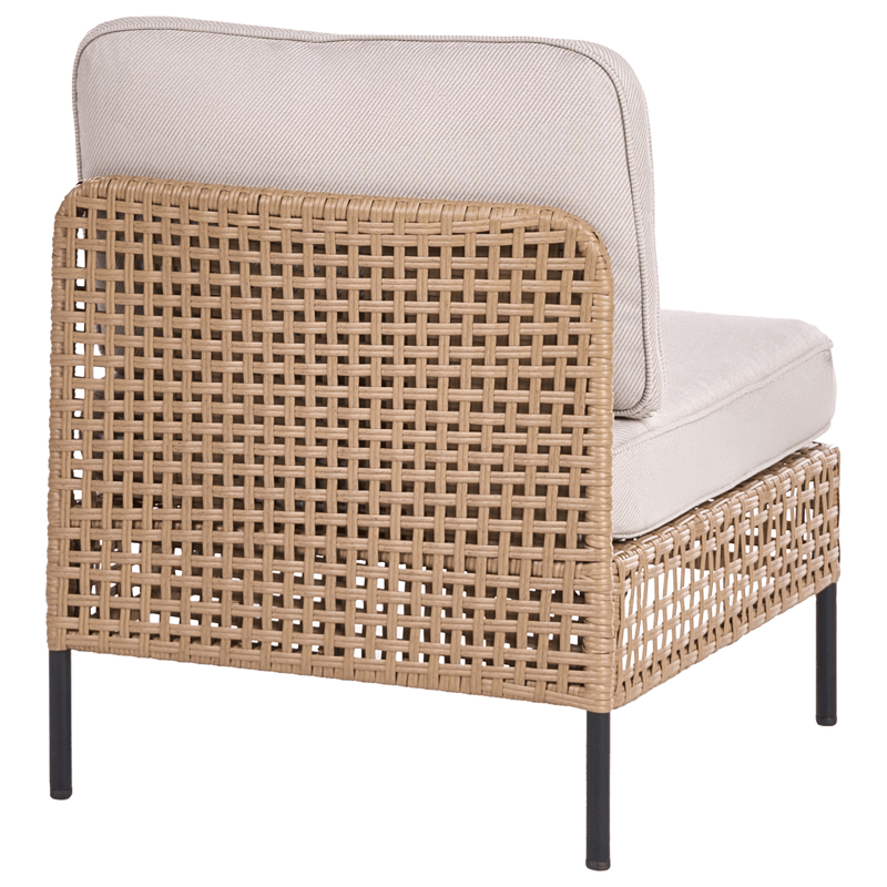Sofagruppe utendørs med bord 6-seter Omegana modulær kunstrotting - Beige/svart - Hagemøbler & utemiljø - Hagegruppe - Sofagruppe utendørs