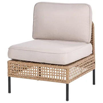 Sofagruppe utendørs med bord 6-seter Omegana modulær kunstrotting - Beige/svart - Hagemøbler & utemiljø - Hagegruppe - Sofagruppe utendørs