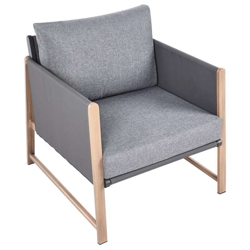 Sofagruppe utendørs med bord og fotskammel 5-seter Nola - Grå/Brun - Hagemøbler & utemiljø - Hagegruppe - Sofagruppe utendørs