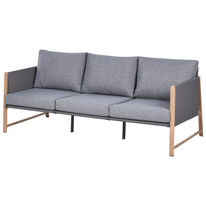 Sofagruppe utendørs med bord og fotskammel 5-seter Nola - Grå/Brun - Hagemøbler & utemiljø - Hagegruppe - Sofagruppe utendørs