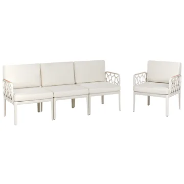 Sofasett Eriche - Beige, Brun - Hagemøbler & utemiljø - Hagegruppe - Sofagruppe utendørs