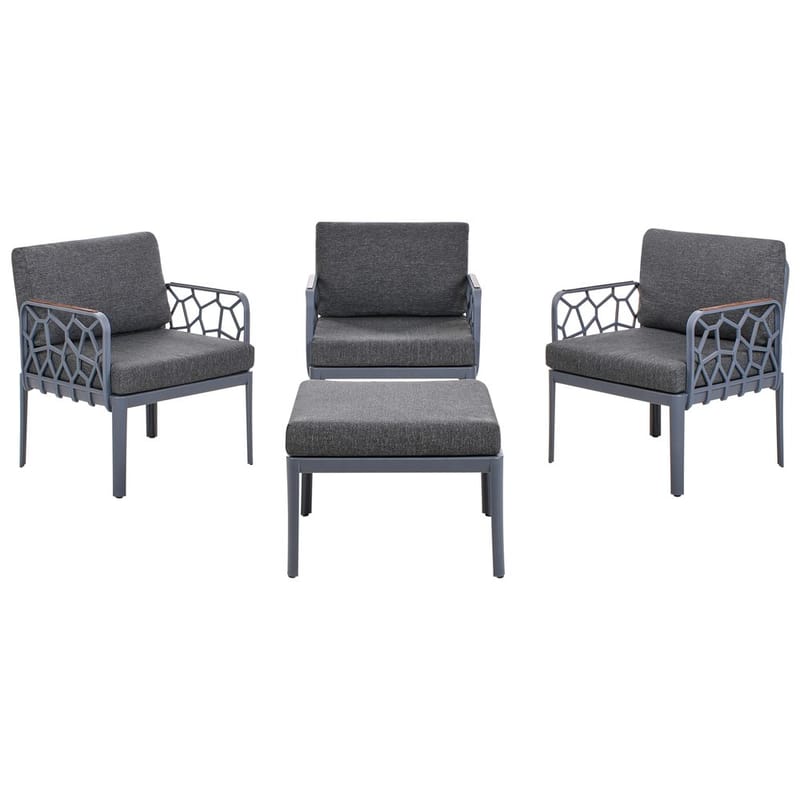 Sofasett Eriche - Grå, Brun - Hagemøbler & utemiljø - Hagegruppe - Sofagruppe utendørs