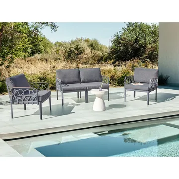 Sofasett Eriche - Grå, Brun - Hagemøbler & utemiljø - Hagegruppe - Sofagruppe utendørs