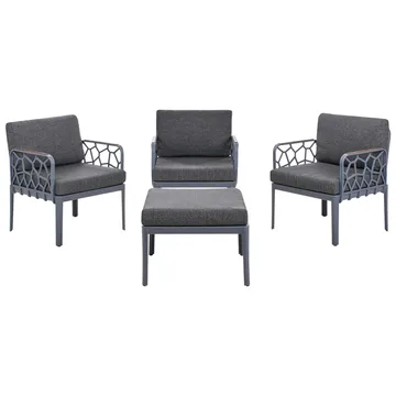 Sofasett Eriche - Grå, Brun - Hagemøbler & utemiljø - Hagegruppe - Sofagruppe utendørs