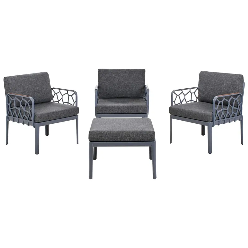 Sofasett Eriche - Grå, Brun - Hagemøbler & utemiljø - Hagegruppe - Sofagruppe utendørs