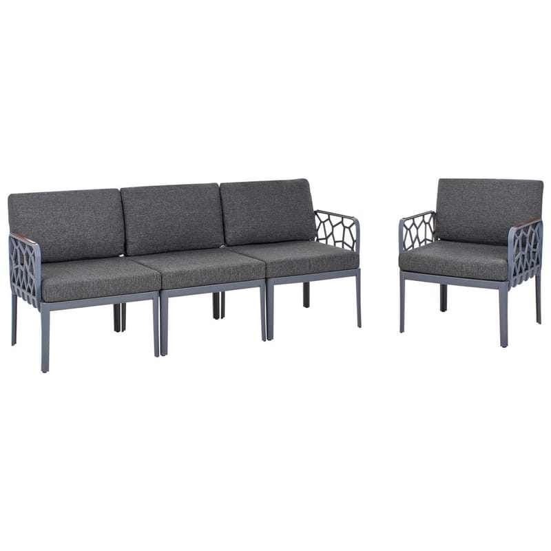 Sofasett Eriche - Grå, Brun - Hagemøbler & utemiljø - Hagegruppe - Sofagruppe utendørs