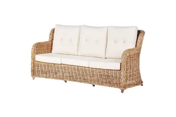 Soffgrupp Beliani Alessano Natural||White - Hagemøbler & utemiljø - Hagegruppe - Sofagruppe utendørs