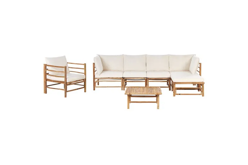 Soffgrupp Beliani Cerreto Beige/ljust trä White||Light wood