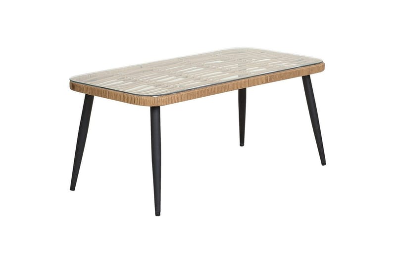 Soffgrupp Beliani Corinth Ii Natural||Grey||Black||Beige - Hagemøbler & utemiljø - Hagegruppe - Sofagruppe utendørs