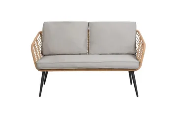 Soffgrupp Beliani Corinth Ii Natural||Grey||Black||Beige - Hagemøbler & utemiljø - Hagegruppe - Sofagruppe utendørs