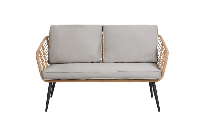 Soffgrupp Beliani Corinth Ii Natural||Grey||Black||Beige - Hagemøbler & utemiljø - Hagegruppe - Sofagruppe utendørs