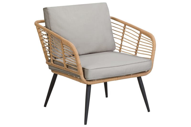 Soffgrupp Beliani Corinth Ii Natural||Grey||Black||Beige - Hagemøbler & utemiljø - Hagegruppe - Sofagruppe utendørs