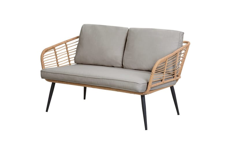 Soffgrupp Beliani Corinth Ii Natural||Grey||Black||Beige - Hagemøbler & utemiljø - Hagegruppe - Sofagruppe utendørs