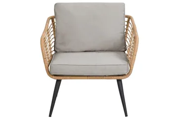Soffgrupp Beliani Corinth Ii Natural||Grey||Black||Beige - Hagemøbler & utemiljø - Hagegruppe - Sofagruppe utendørs