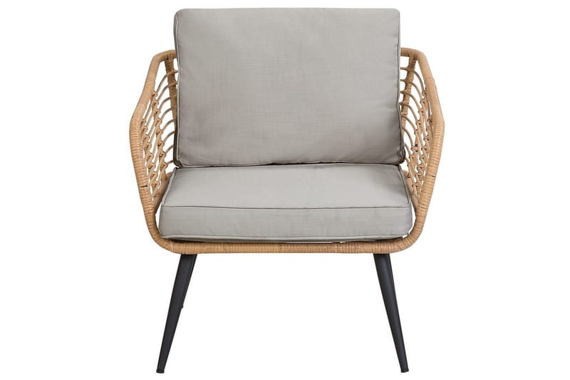 Soffgrupp Beliani Corinth Ii Natural||Grey||Black||Beige - Hagemøbler & utemiljø - Hagegruppe - Sofagruppe utendørs