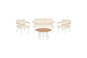 Soffgrupp Beliani Montesilvano Beige||White||Light wood - Hagemøbler & utemiljø - Hagegruppe - Sofagruppe utendørs