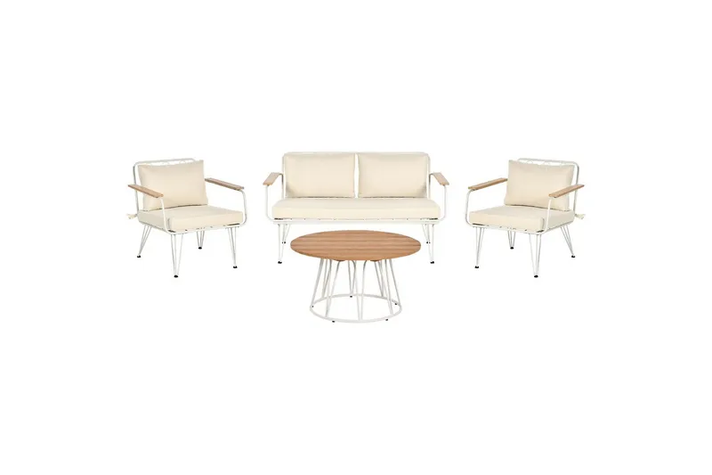 Soffgrupp Beliani Montesilvano Beige||White||Light wood