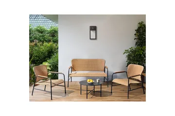 Soffgrupp Beliani Ofanto Natural||Black - Hagemøbler & utemiljø - Hagegruppe - Sofagruppe utendørs