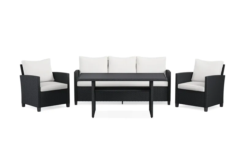 Soffgrupp utomhus Konstrotting Comfort Garden, Svart