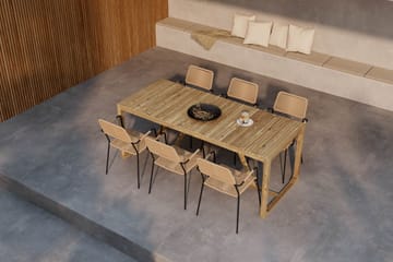 Sofie Spisebord 180 cm med 6 Lindos Spisestoler - Tre/Natur - Hagemøbler & utemiljø - Hagegruppe - Spisegrupper hage