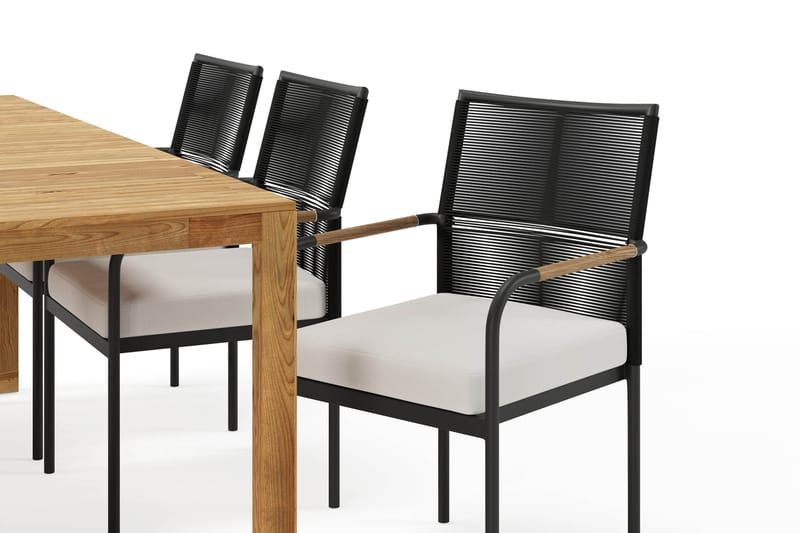 Sofie Spisebord 180 cm med 6 Sonia Spisestoler - Tre/Natur - Hagemøbler & utemiljø - Hagegruppe - Spisegrupper hage