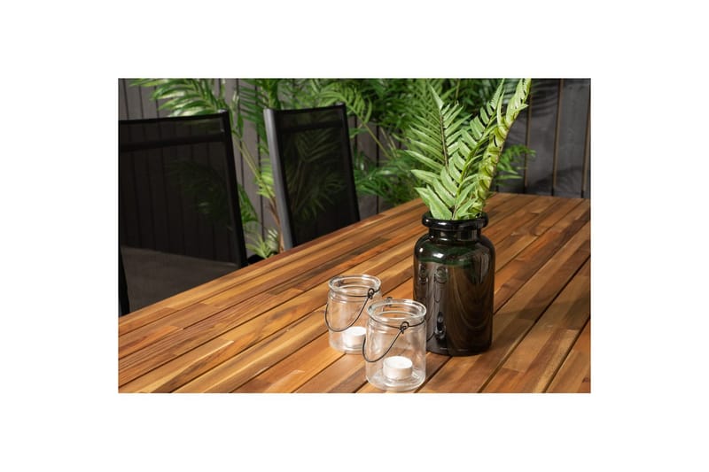 Spisegruppe Bois 200cm + 6 Break Posisjonsstoler Svart/Grå - Venture Home - Hagemøbler & utemiljø - Hagegruppe - Spisegrupper hage